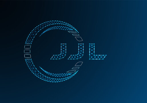 JJL low poly letter logo vector design. JJL lower poly logo design. Low poly logo.