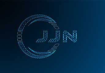 JJN low poly letter logo vector design. JJN lower poly logo design. Low poly logo.