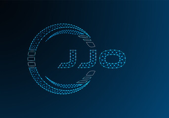 JJO low poly letter logo vector design. JJO lower poly logo design. Low poly logo.
