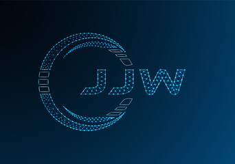 JJW low poly letter logo vector design. JJW lower poly logo design. Low poly logo.