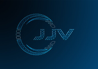 JJV low poly letter logo vector design. JJV lower poly logo design. Low poly logo.