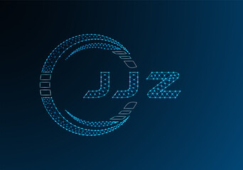JJZ low poly letter logo vector design. JJZ lower poly logo design. Low poly logo.