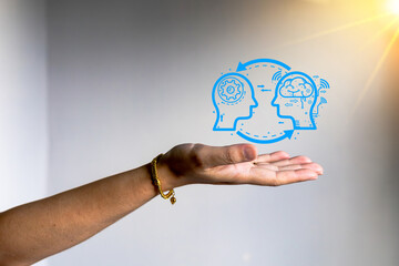 Human Mind Collaboration and Communication Concept