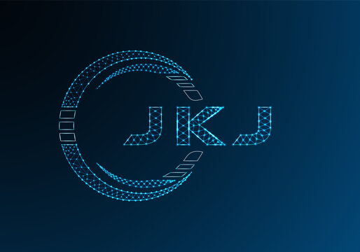 JKJ low poly letter logo vector design. JKJ lower poly logo design. Low poly logo.