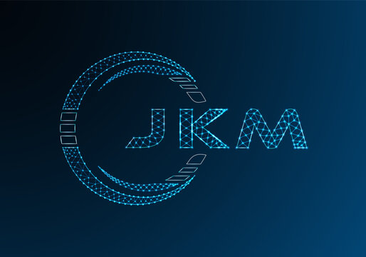 JKM low poly letter logo vector design. JKM lower poly logo design. Low poly logo.