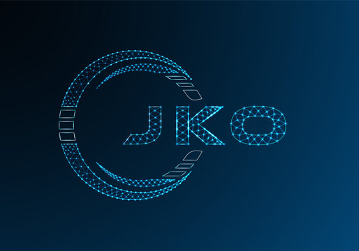 JKO low poly letter logo vector design. JKO lower poly logo design. Low poly logo.