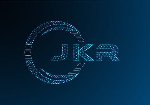 JKR low poly letter logo vector design. JKR lower poly logo design. Low poly logo.