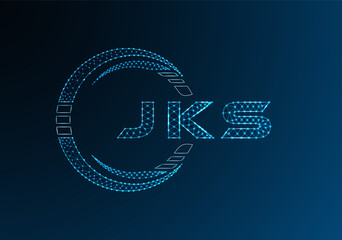 JKS low poly letter logo vector design. JKS lower poly logo design. Low poly logo.
