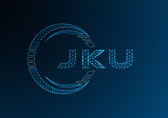 JKU low poly letter logo vector design. JKU lower poly logo design. Low poly logo.