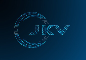 JKV low poly letter logo vector design. JKV lower poly logo design. Low poly logo.