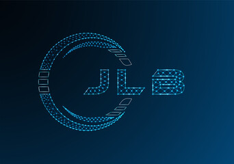 JLB low poly letter logo vector design. JLB lower poly logo design. Low poly logo.