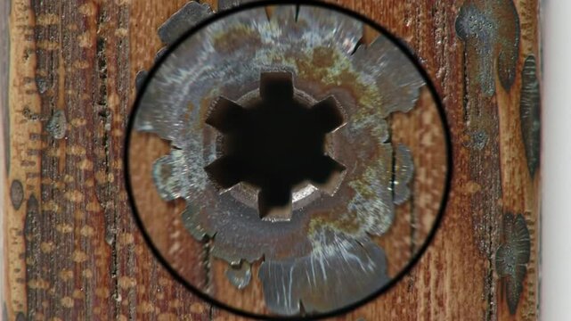 Extreme Close-Up Of An Indented Six-Pointed Star In An Old Wooden Frame