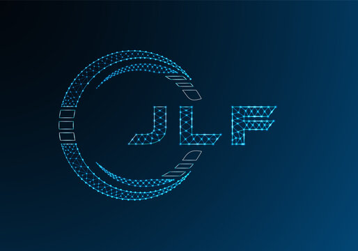 JLF low poly letter logo vector design. JLF lower poly logo design. Low poly logo.