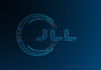 JLL low poly letter logo vector design. JLL lower poly logo design. Low poly logo.