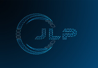 JLP low poly letter logo vector design. JLP lower poly logo design. Low poly logo.