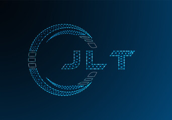 JLT low poly letter logo vector design. JLT lower poly logo design. Low poly logo.