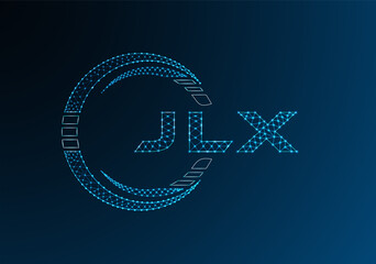 JLX low poly letter logo vector design. JLX lower poly logo design. Low poly logo.