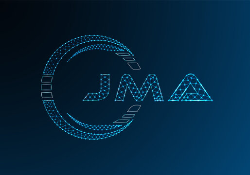 JMA low poly letter logo vector design. JMA lower poly logo design. Low poly logo.