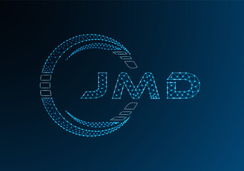 JMD low poly letter logo vector design. JMD lower poly logo design. Low poly logo.