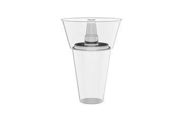 Disposable Hot Pot Cup. Thickened Plastic Cup Milk Tea Snack Cup Holder. 3d illustration