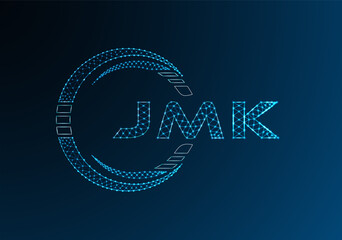 JMK low poly letter logo vector design. JMK lower poly logo design. Low poly logo.