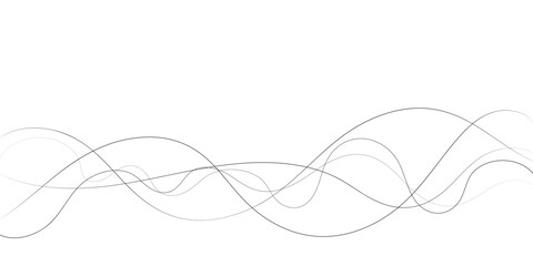 Technology abstract lines on white background. Undulate Grey Wave Swirl, frequency sound wave, twisted curve lines with blend effect	