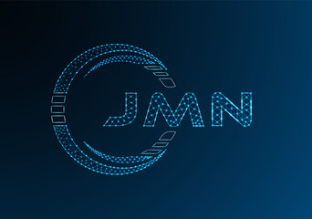 JMN low poly letter logo vector design. JMN lower poly logo design. Low poly logo.