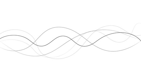 Technology abstract lines on white background. Undulate Grey Wave Swirl, frequency sound wave, twisted curve lines with blend effect	