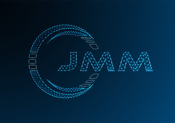 JMM low poly letter logo vector design. JMM lower poly logo design. Low poly logo.