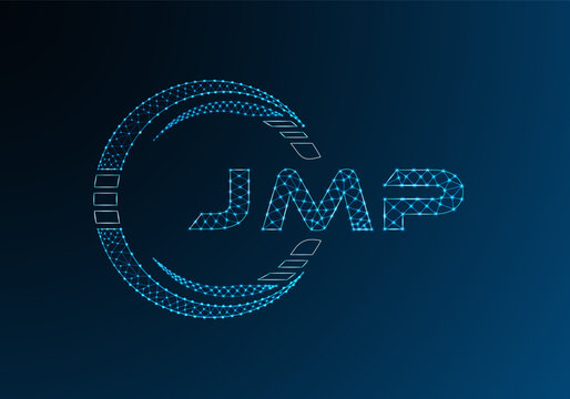 JMP low poly letter logo vector design. JMP lower poly logo design. Low poly logo.