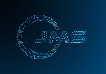 JMS low poly letter logo vector design. JMS lower poly logo design. Low poly logo.
