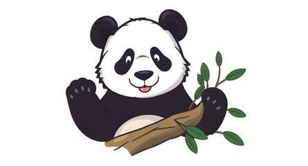 cartoon panda, giant panda, animal vector, black and white bear, bamboo eater, wildlife, zoo animal, endangered species, funny panda, baby panda, smiling panda, adorable animal, nature, panda sitting, © zpixel
