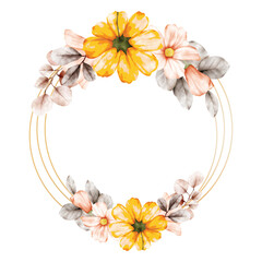 borders floral bouquet wedding invitation