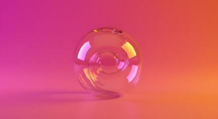 Abstract Glass Sphere Vibrant Pink and Orange Gradient Background