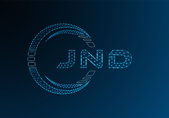 JND low poly letter logo vector design. JND lower poly logo design. Low poly logo.