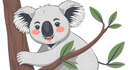 Koala Australian wildlife, Koala conservation art, Koala line art, Koala decorative vector, Koala detailed illustration, Koala profile, Koala sleeping in tree, Koala hanging on branch, Koala forest ba