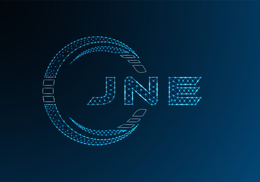 JNE low poly letter logo vector design. JNE lower poly logo design. Low poly logo.