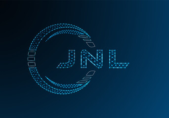 JNL low poly letter logo vector design. JNL lower poly logo design. Low poly logo.