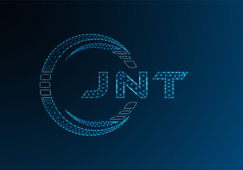 JNT low poly letter logo vector design. JNT lower poly logo design. Low poly logo.