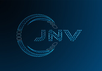 JNV low poly letter logo vector design. JNV lower poly logo design. Low poly logo.