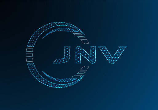 JNV low poly letter logo vector design. JNV lower poly logo design. Low poly logo.