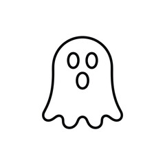 Cute cartoon ghost outline halloween icon