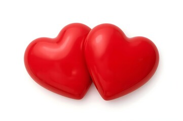 Fototapeta premium Two red hearts, touching