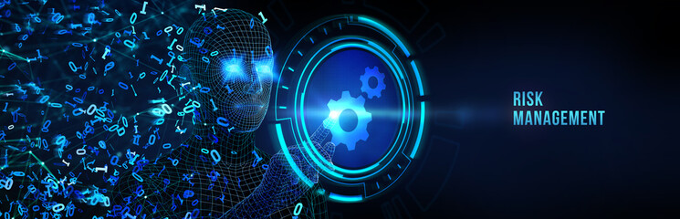 Risk Management and Assessment for Business Investment Concept. Business, Technology, Internet and network concept. 3d illustration