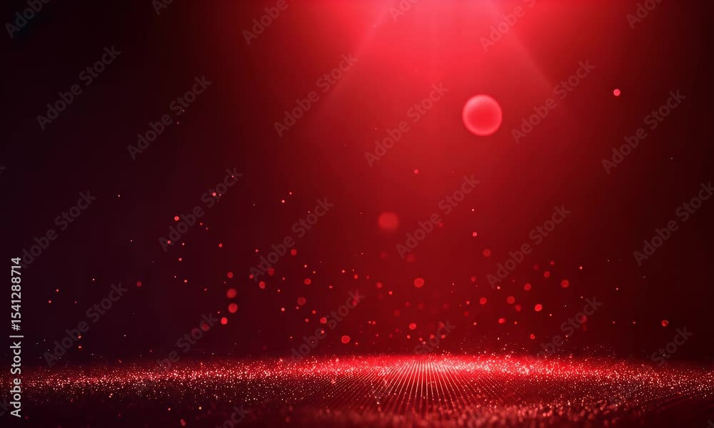 Wall mural deep red room with soft light and shimmering dust-like particles