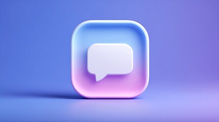 Gradient Chat Bubble Icon on Blue Background