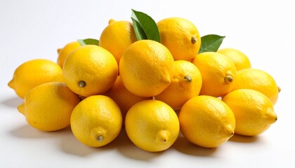 lemons and limes on white background 