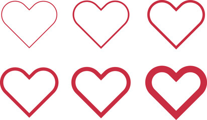 red and white hearts