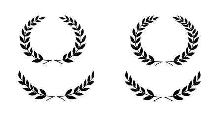 Laurel wreath icon, Laurel wreath vector, Laurel wreath illustration, Victory wreath, Wreath symbol, Classical wreath, Greek wreath, Roman wreath, Award wreath, Achievement icon, Wreath silhouette, Wr