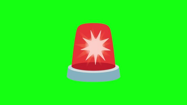 police siren on green screen